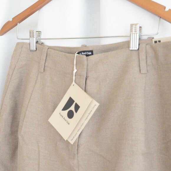 NWT Frank and Oak Amelia Linen Blend Tan Balloon Pants Sz 10 - Picture 5 of 8